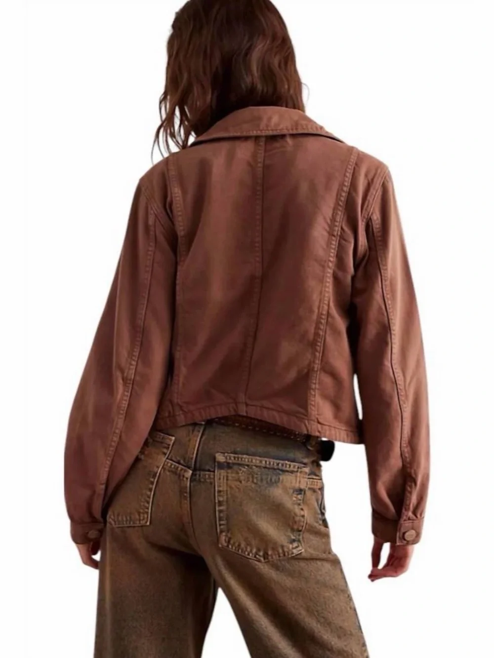 Free People Women’s Jade Denim Jacket in Brown Size S - Picture 2 of 9